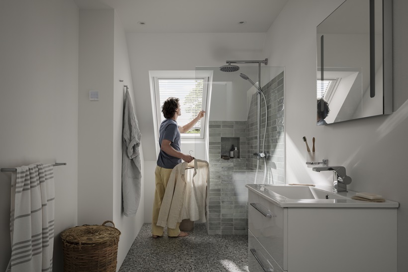 velux jumta logi, vannas istaba, GGU, dienas gaisma